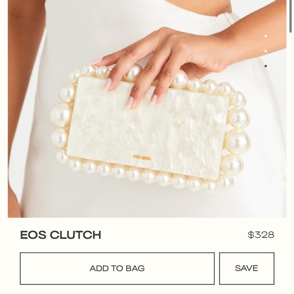 CULT GAIA EOS CLUTCH IVORY WHITE NWT - NEW WITH TAGS
